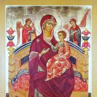 Akathist “Kepada All-Tsarina” kepada Theotokos Mahakudus di depan ikon “All-Tsarina Akathist sebelum ikon All-Tsaritsa dalam bahasa Rusia